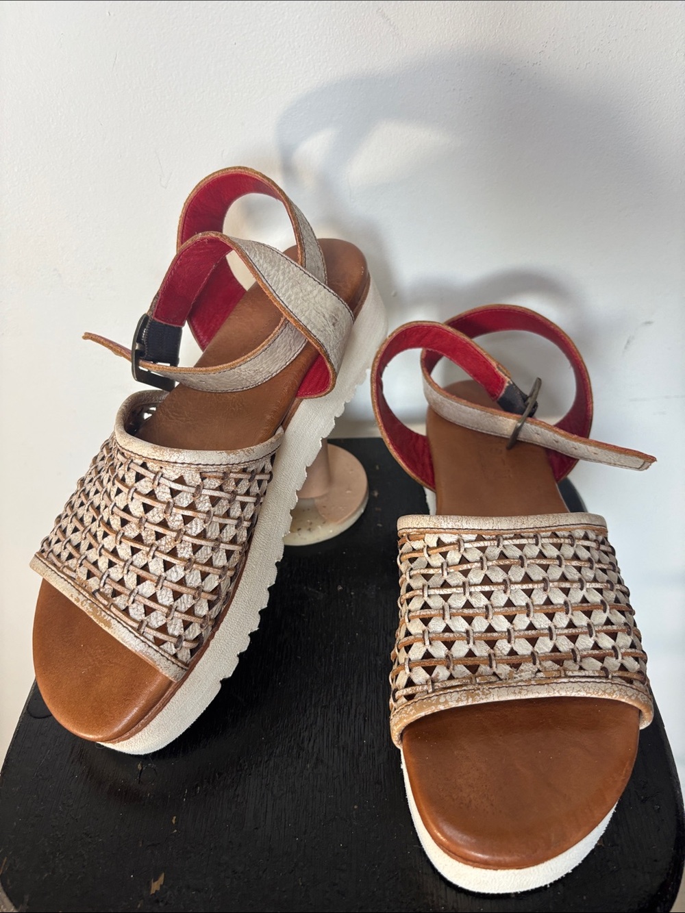 Bed Stu Brisa Sandal Woven Leather Platform Size 7.5